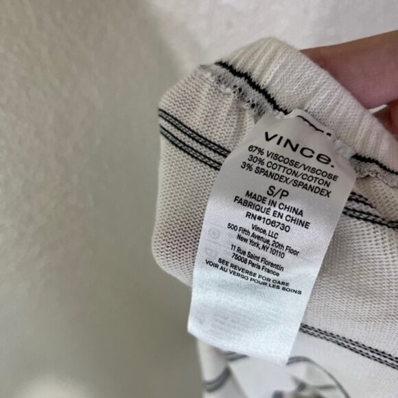 Vince Double Chalk White Stripe Drawstring Shorts Viscose NWT Small S - Picture 6 of 6